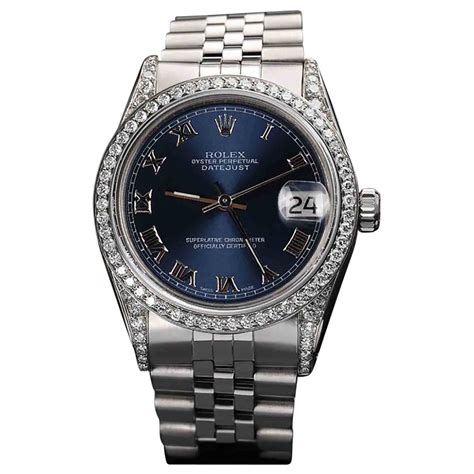 rolex lady blue|Rolex navy blue face.